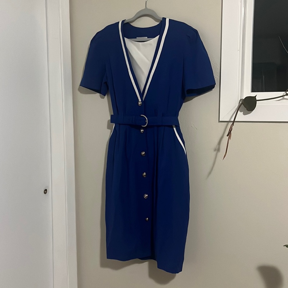 Vintage cobalt blue midi dress